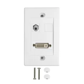 1-Port DVI   1-Port 3.5mm Wall Plate Kit - White