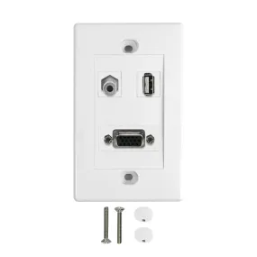 1-Port VGA   1-Port USB   1-Port 3.5mm Wall Plate Kit - White