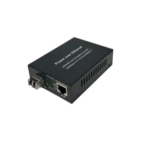 10/100/1000 Multimode Media Converter 500m LC (850nm) with PoE 