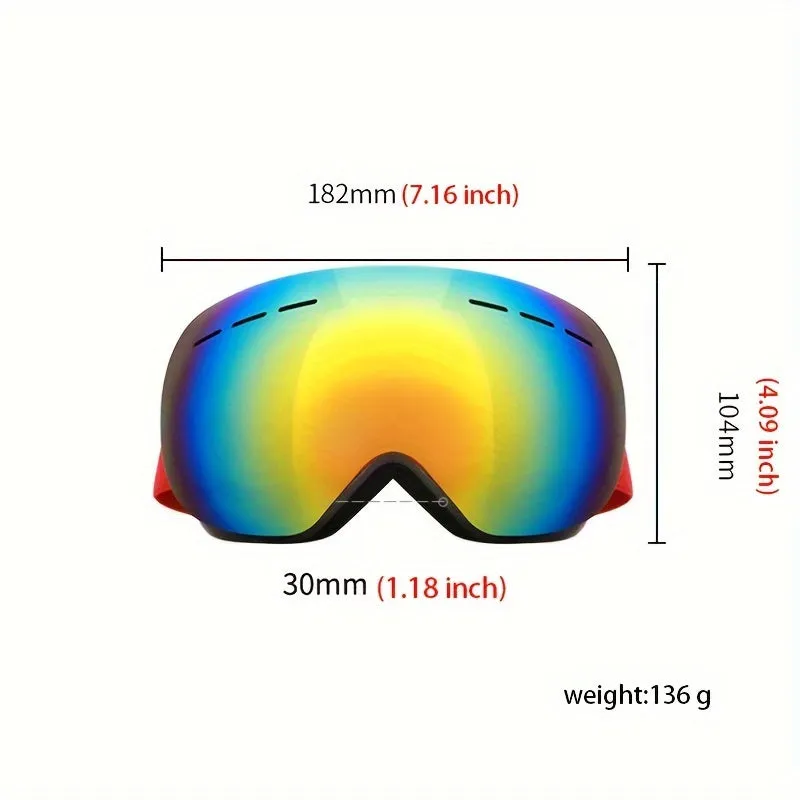 1pc Premium Windproof & Snowproof Ski Goggles for Men and Women with UV Protection and Anti-Fog Coating for Outdoor Snowboarding