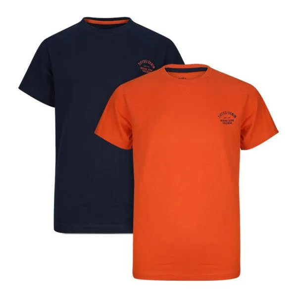 2 PIECE BOYS ORANGE AND NAVY BLUE T-SHIRT