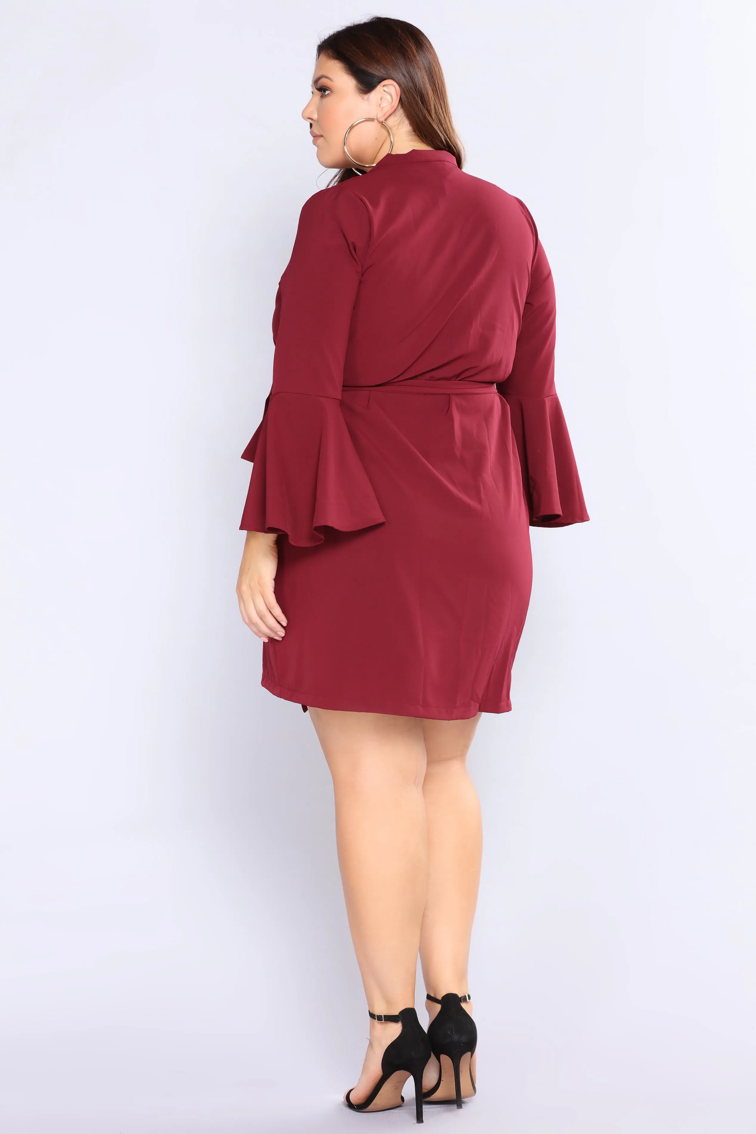 Afternoon Drinks Wrap Dress - Burgundy