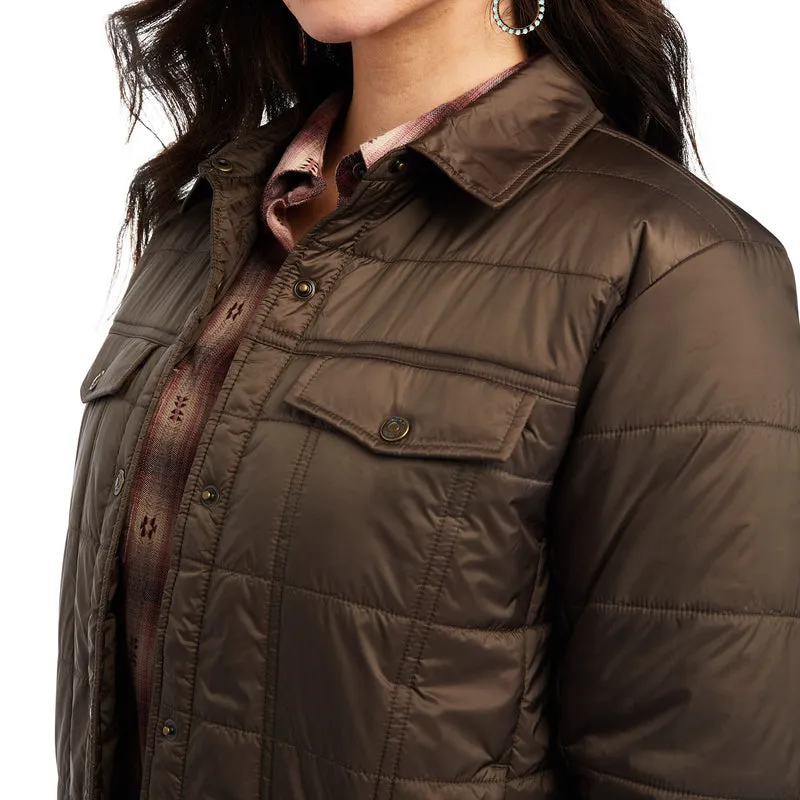 'Ariat' Women's Puffer Trucker Insulated Jacket - Banyan Bark