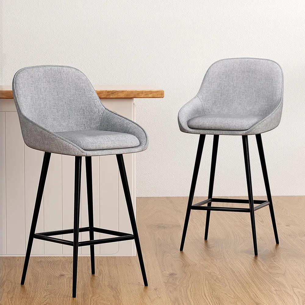 Artiss 4x Bar Stools Upholstered Stool Counter Seat Kitchen Dining Chairs