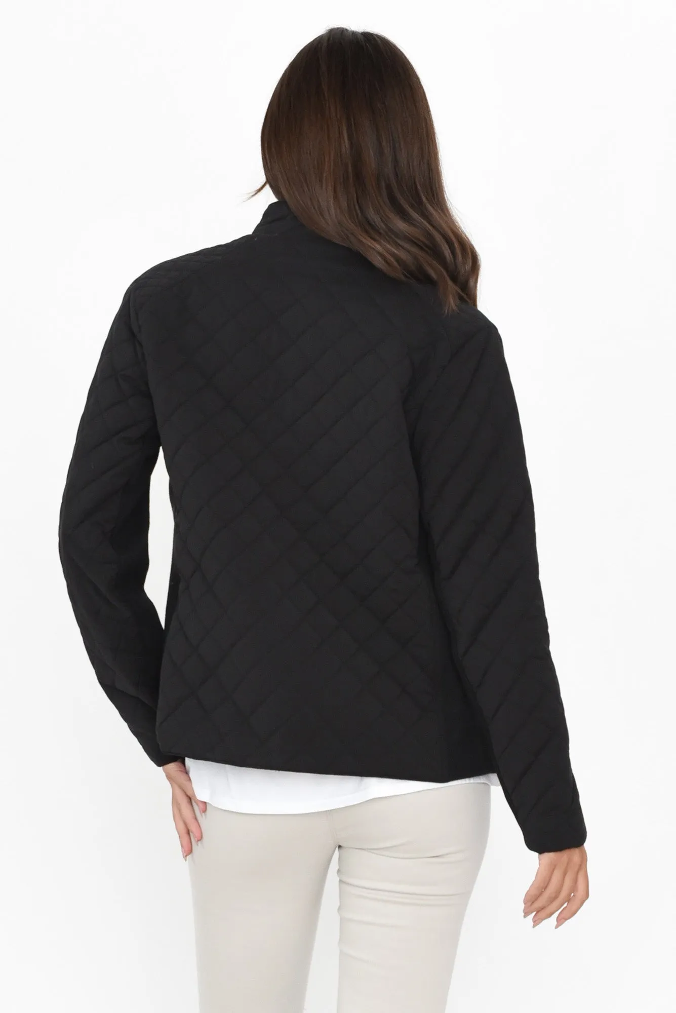 Asena Charcoal Quilted Puffer Jacket