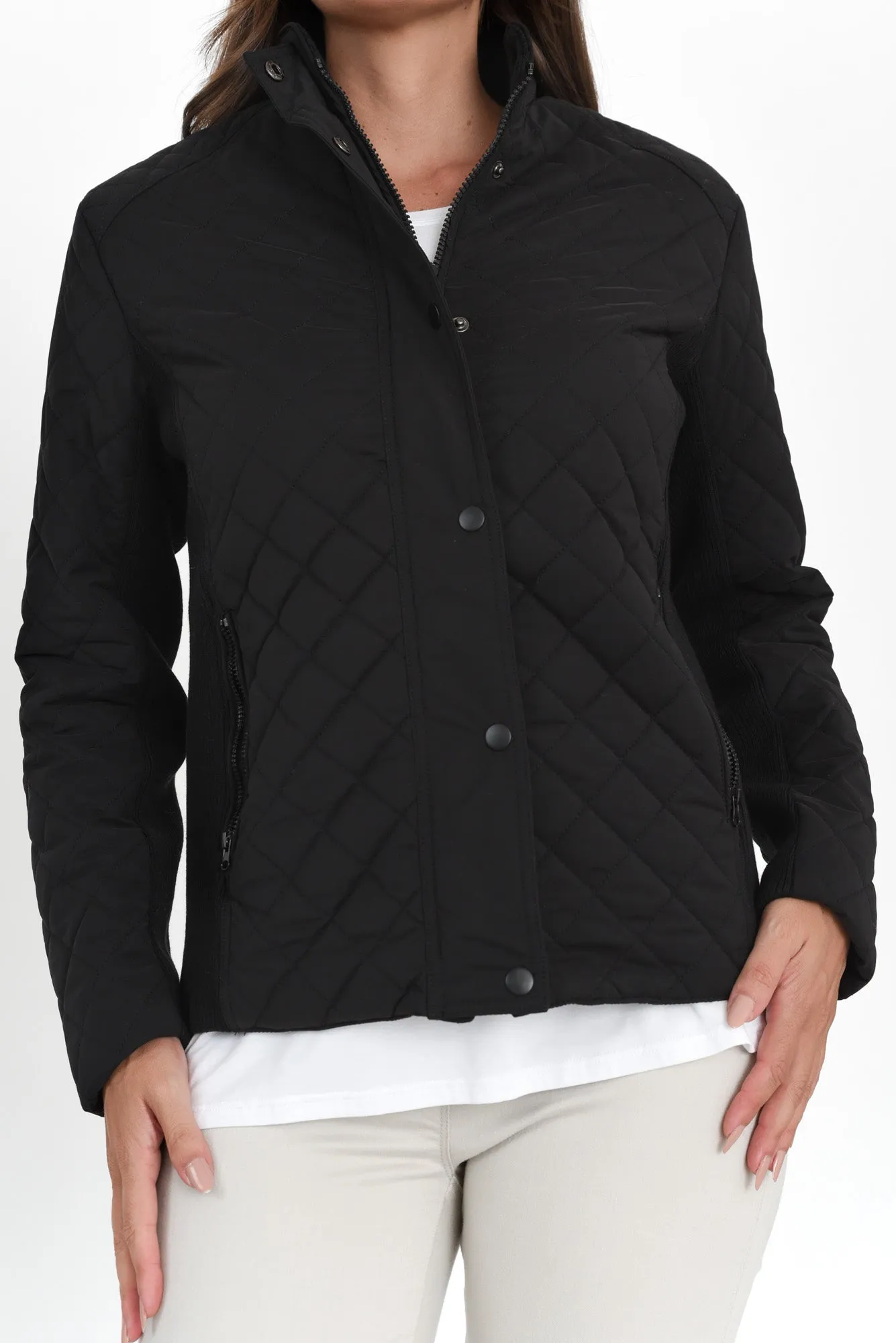 Asena Charcoal Quilted Puffer Jacket