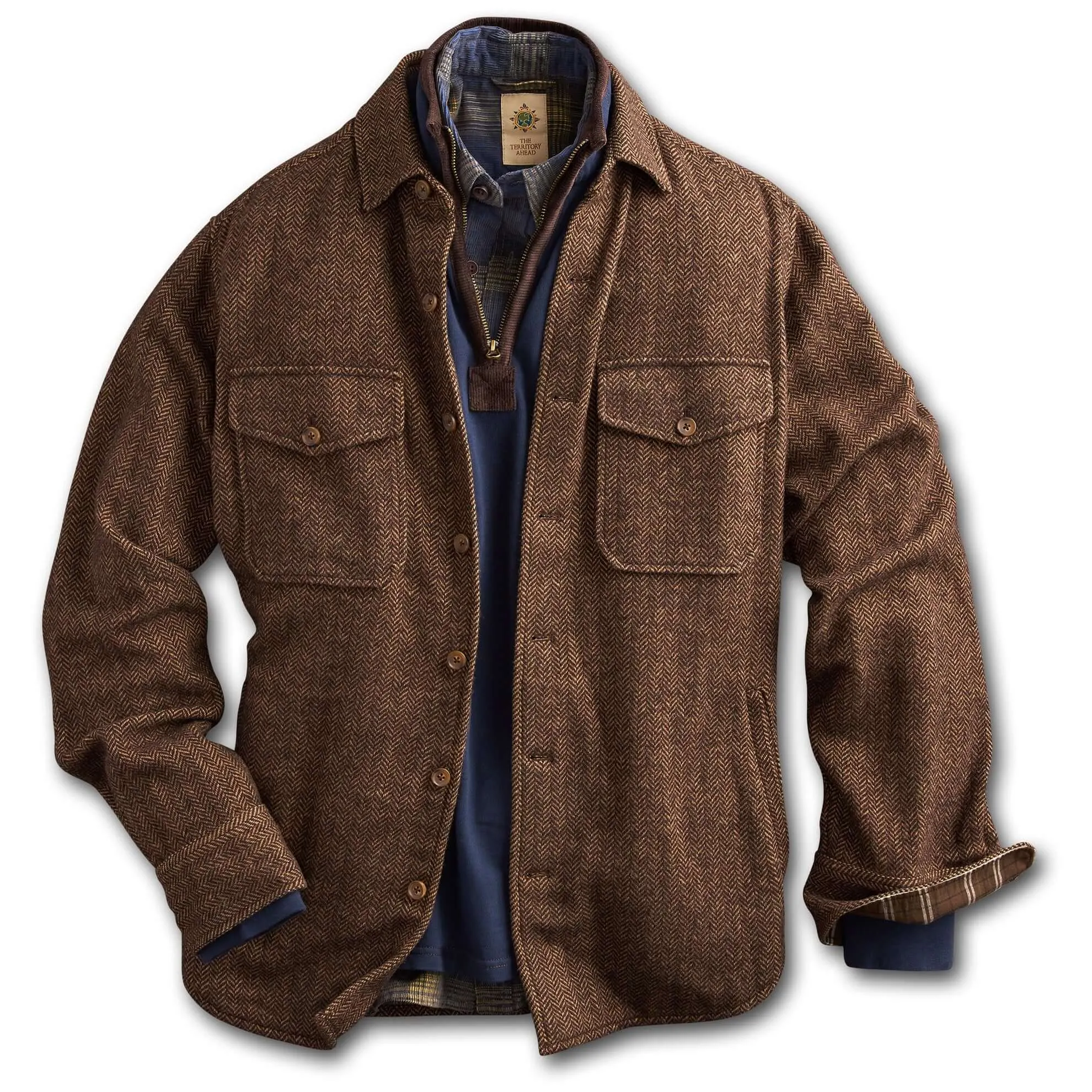 Back East Herringbone Shacket - Tall