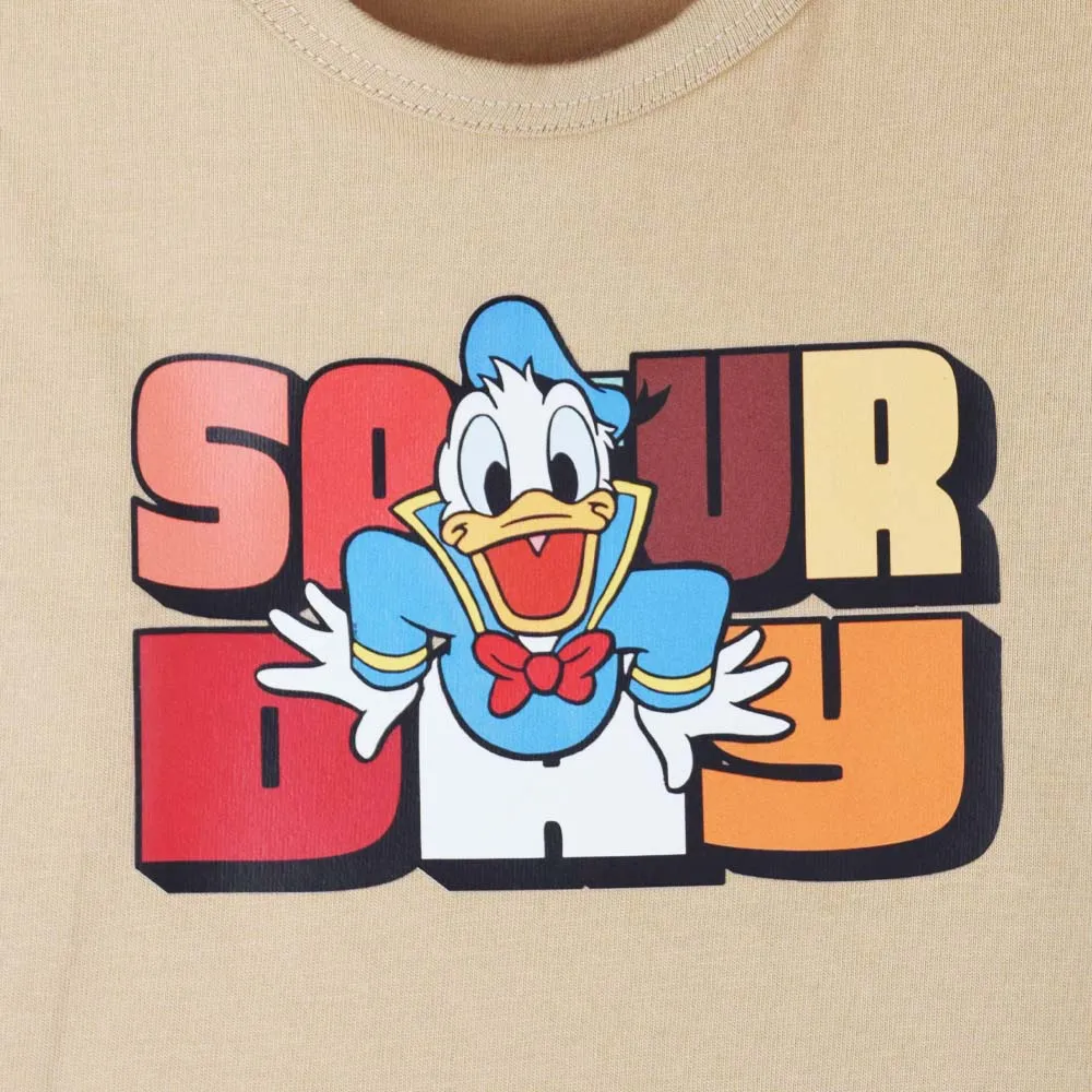 Beige Donald Duck Theme Tank T-Shirt