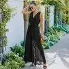 Black Faux Wrap Maxi