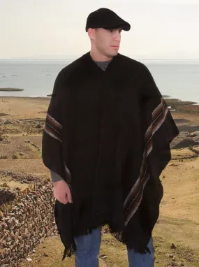 Black Poncho for Men