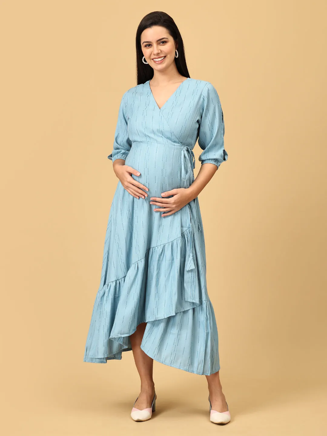 Blue Belle Maternity Wrap Dress