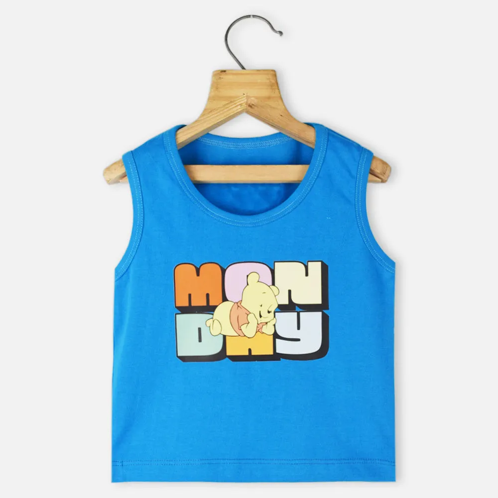 Blue Pooh Theme Tank T-Shirt