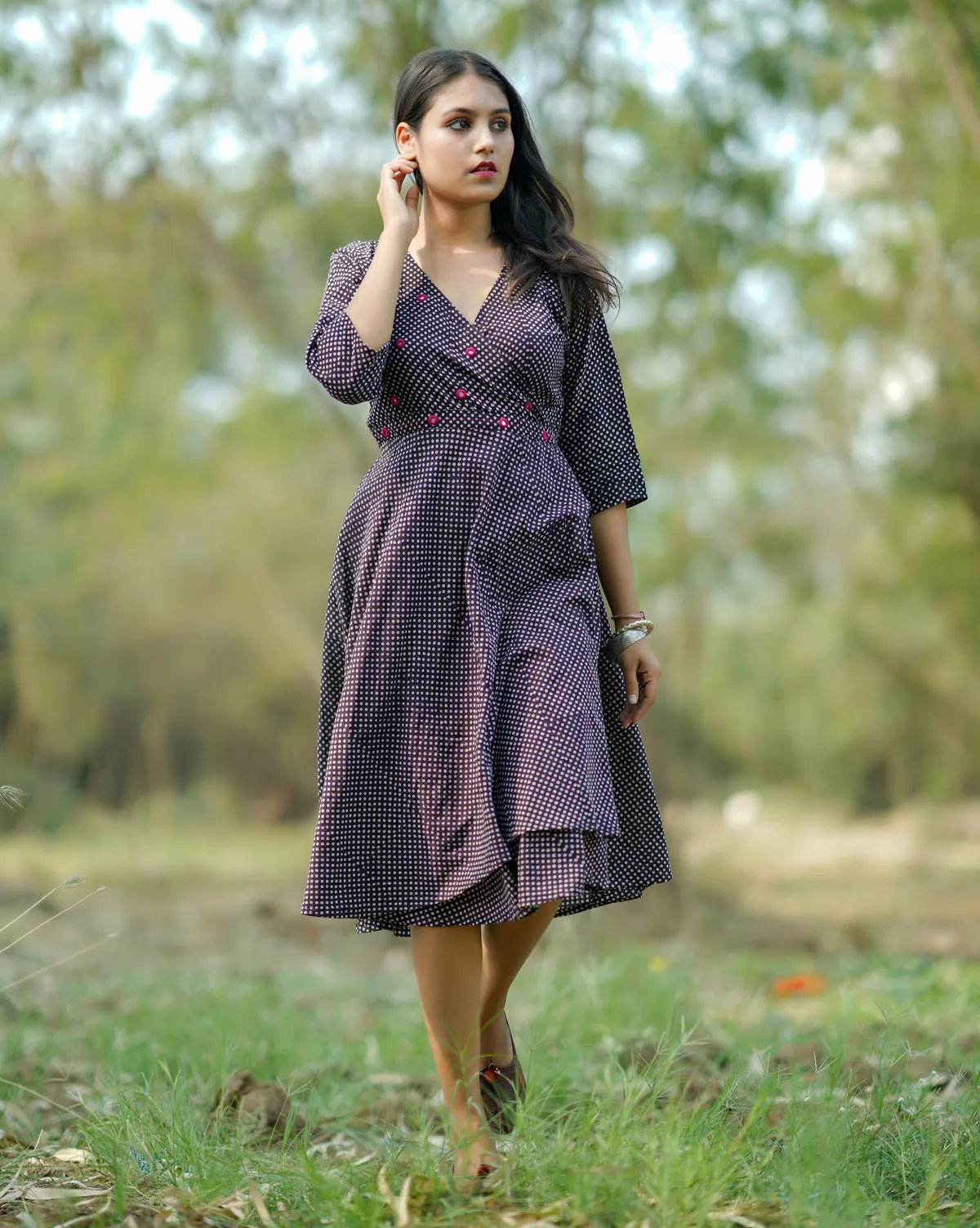 Bobby flared wrap dress