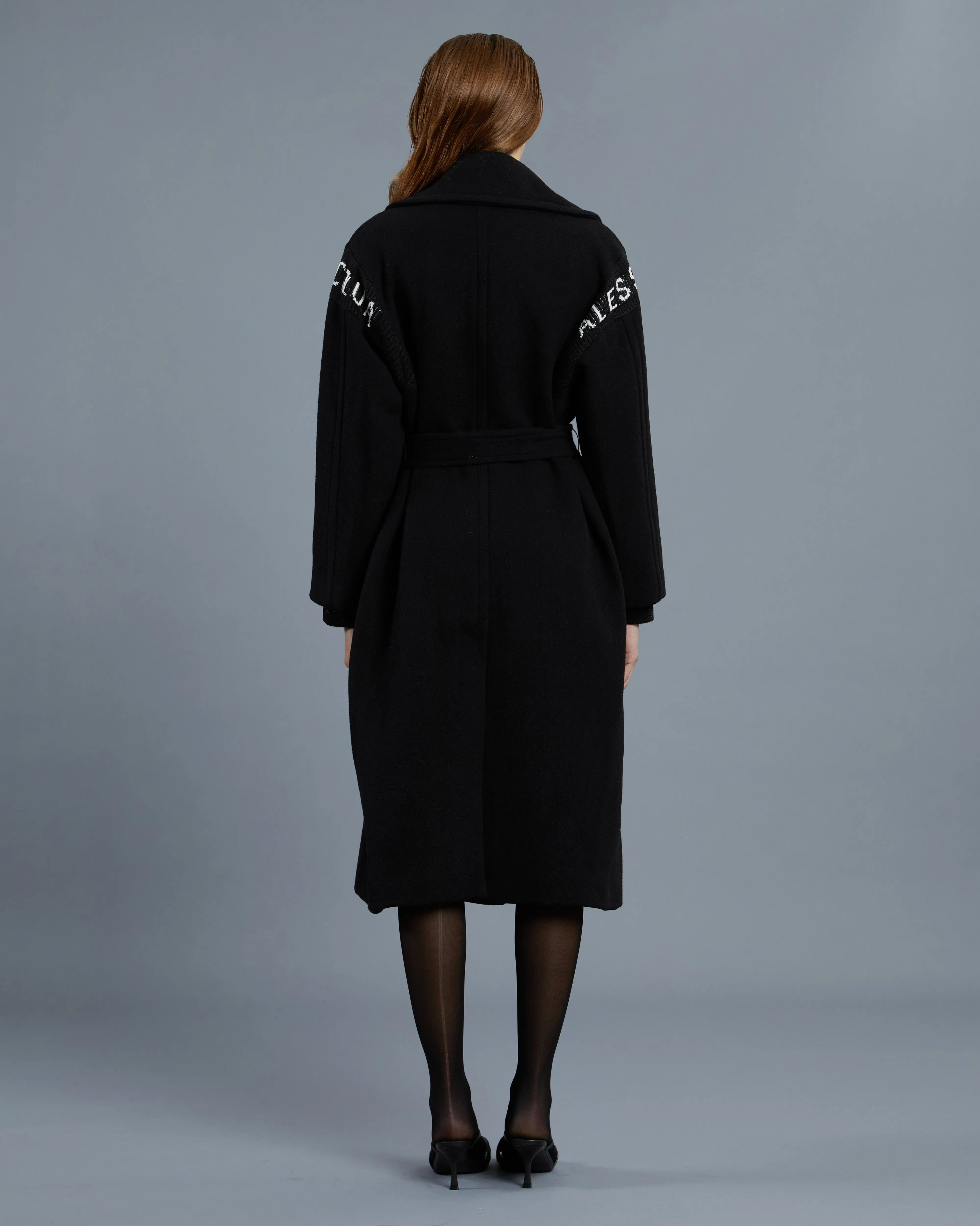 Brand Knit Paneled Coat