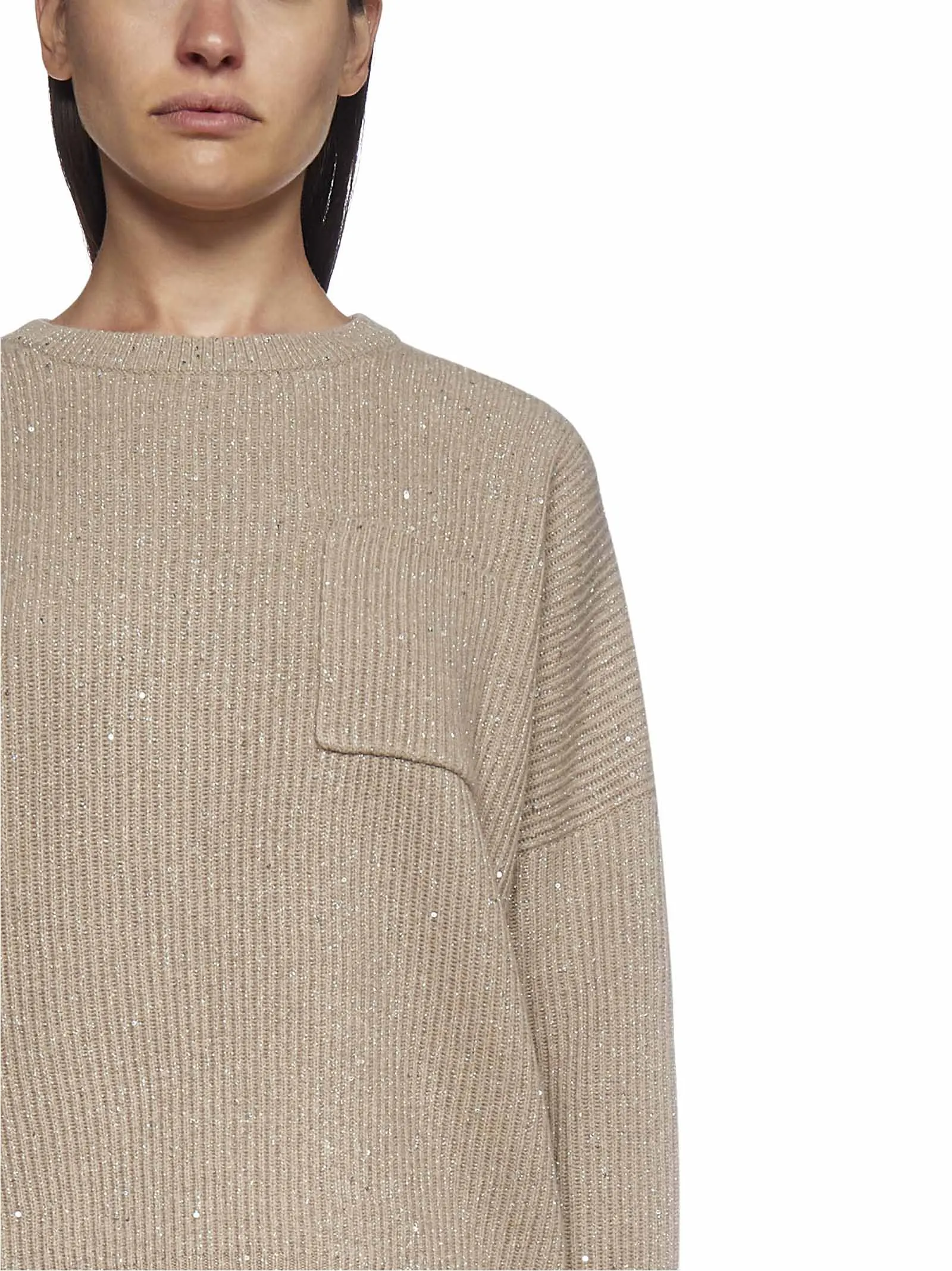 Brunello Cucinelli Ribbed Knit Crewneck Jumper