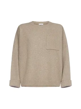 Brunello Cucinelli Ribbed Knit Crewneck Jumper