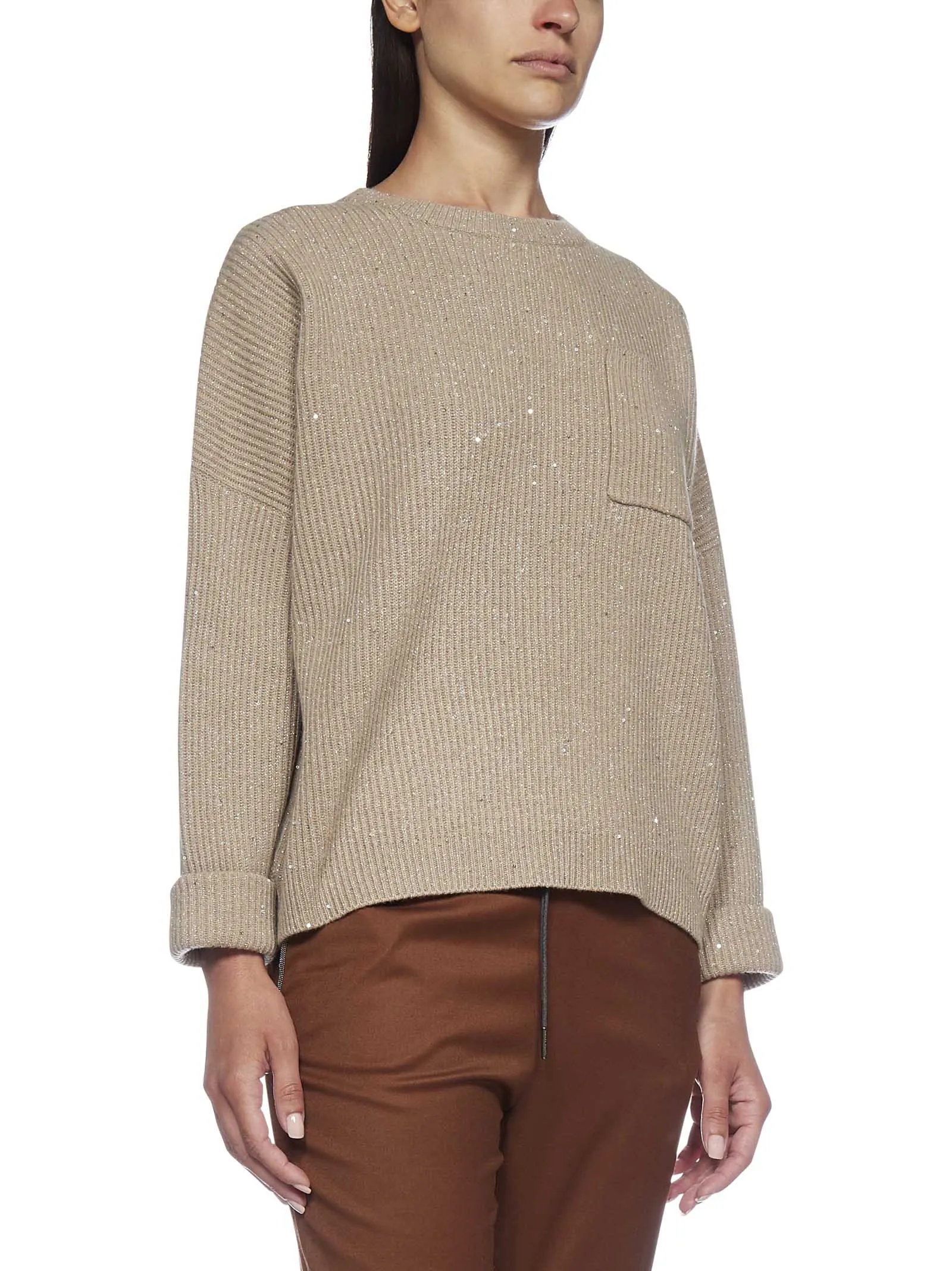 Brunello Cucinelli Ribbed Knit Crewneck Jumper