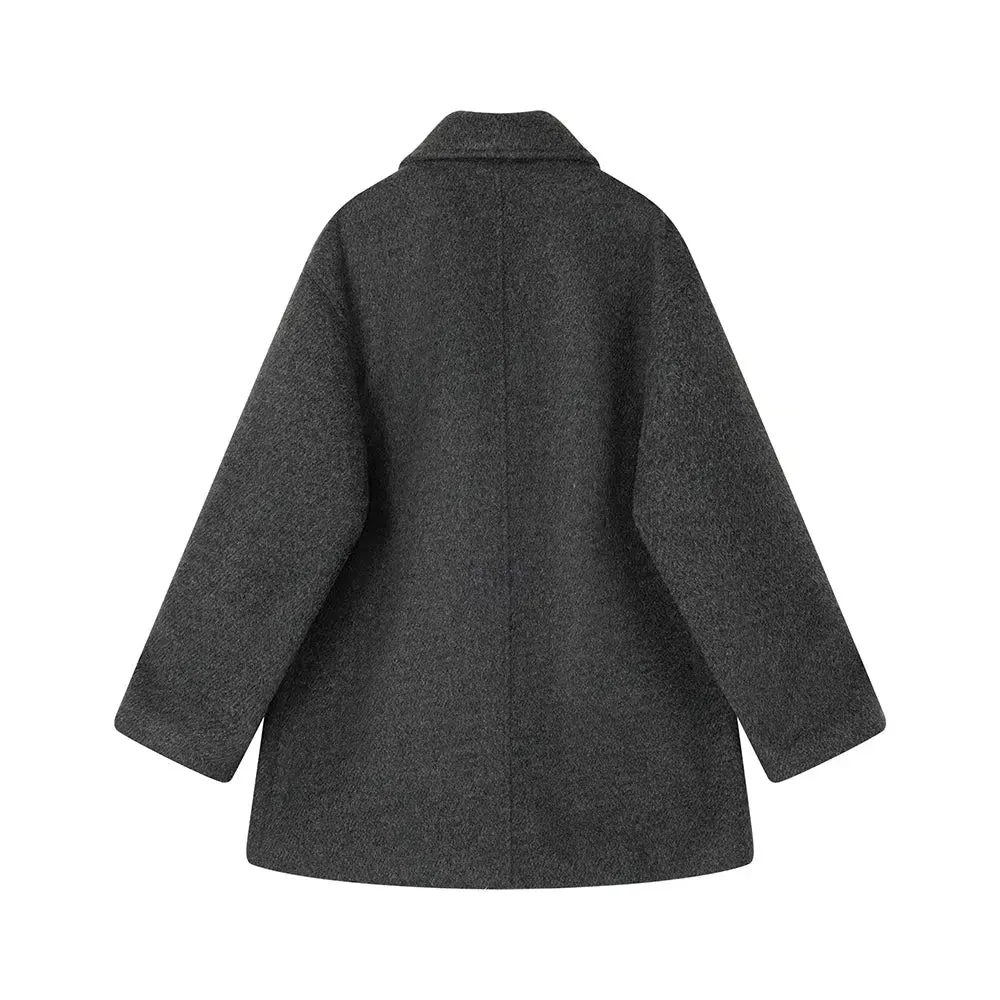 Button Accents Classic Wool Overcoat