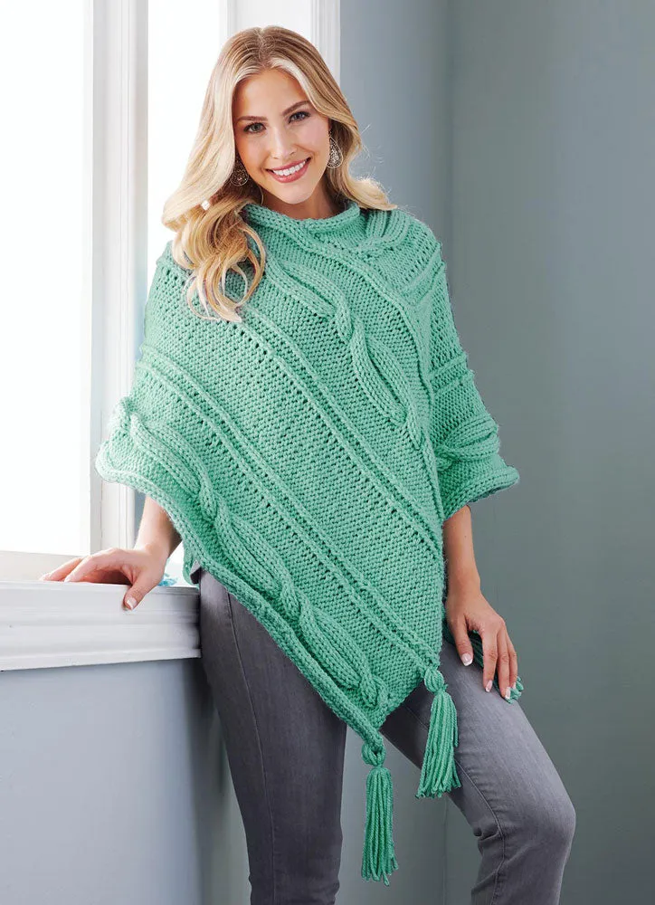 Cabled Panels Poncho