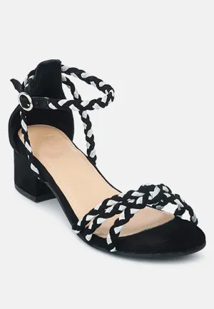 CANDANCE Black Block Heel Sandal