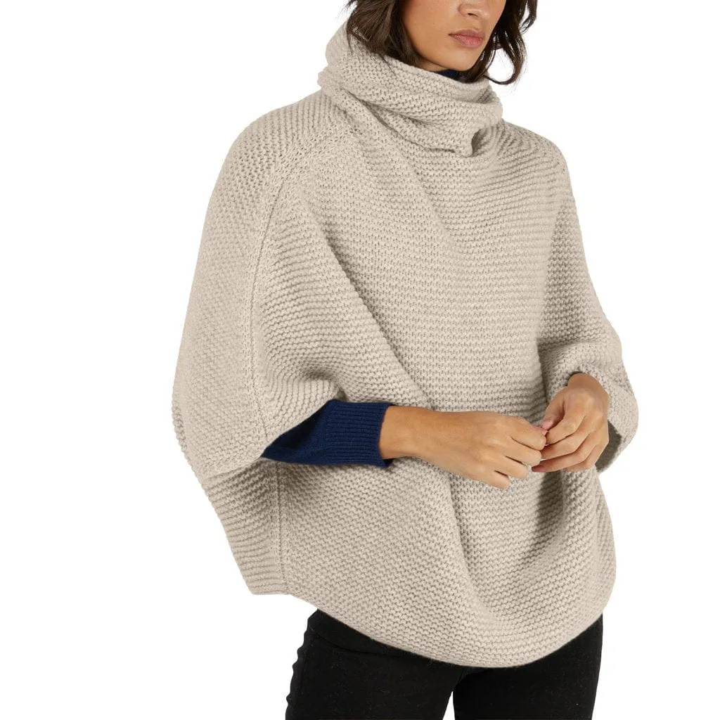 Carla Poncho Cream Cashmere