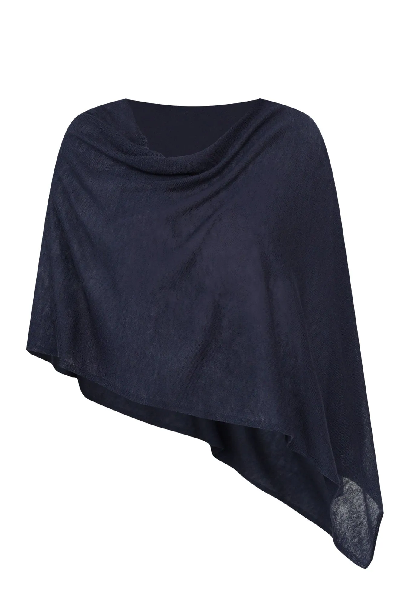 Carrie Navy Cashmere Bamboo Poncho