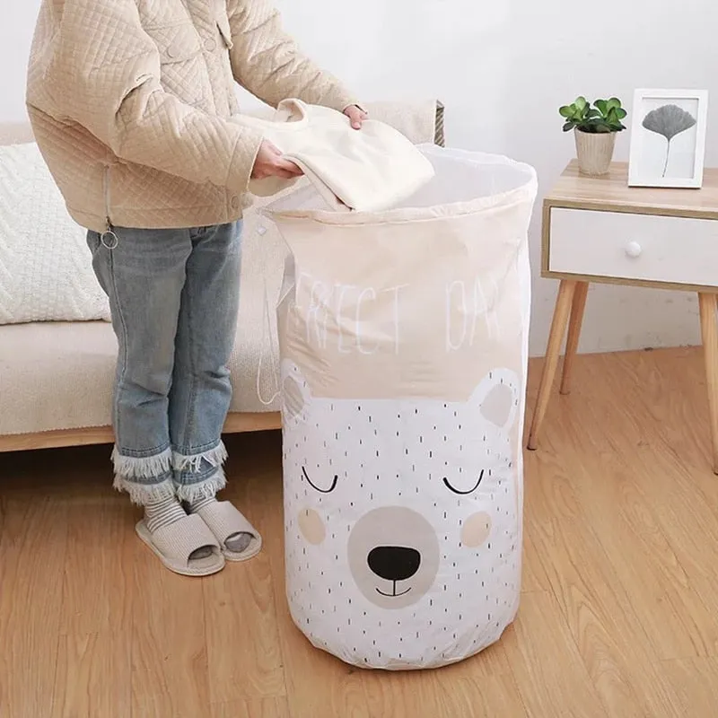 Cartoon Bear Collapsible Storage Bag Beam Port