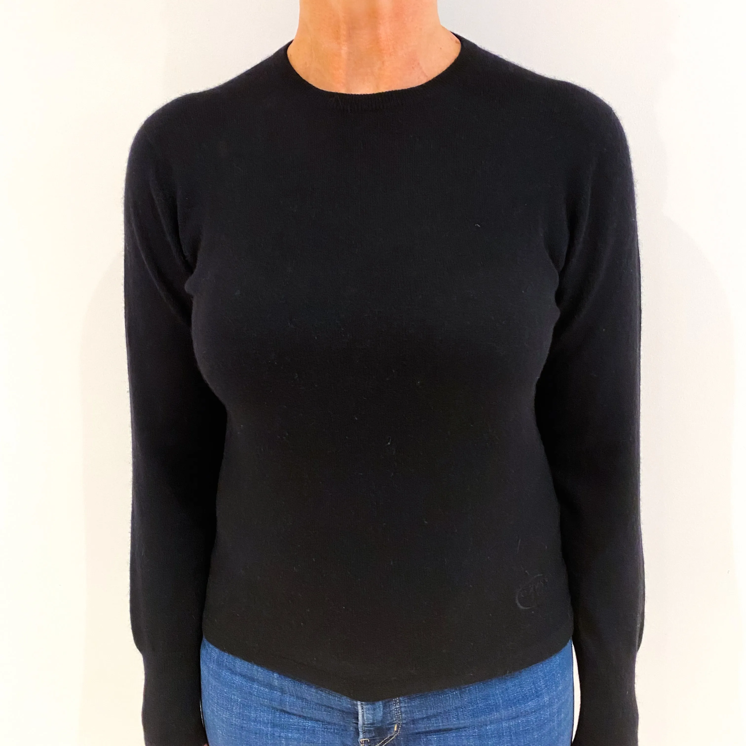 Carven Paris Black Cashmere Crew Neck Jumper Medium