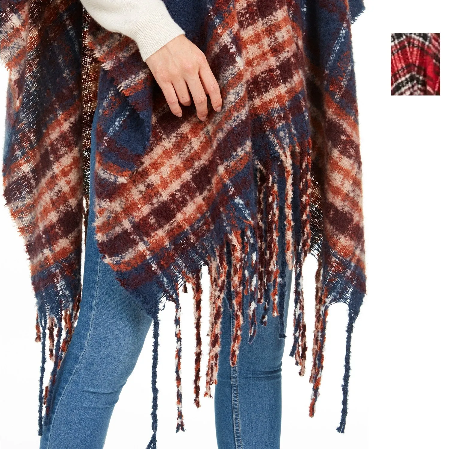 Charter Club Women's Supersoft Brushed Fringed Wrap Shawl Poncho