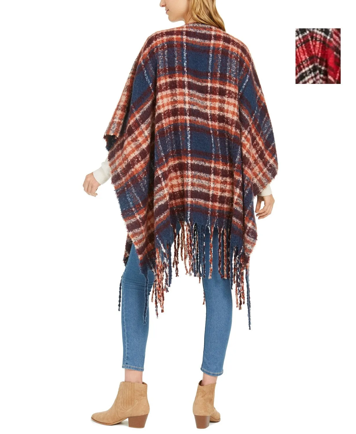 Charter Club Women's Supersoft Brushed Fringed Wrap Shawl Poncho