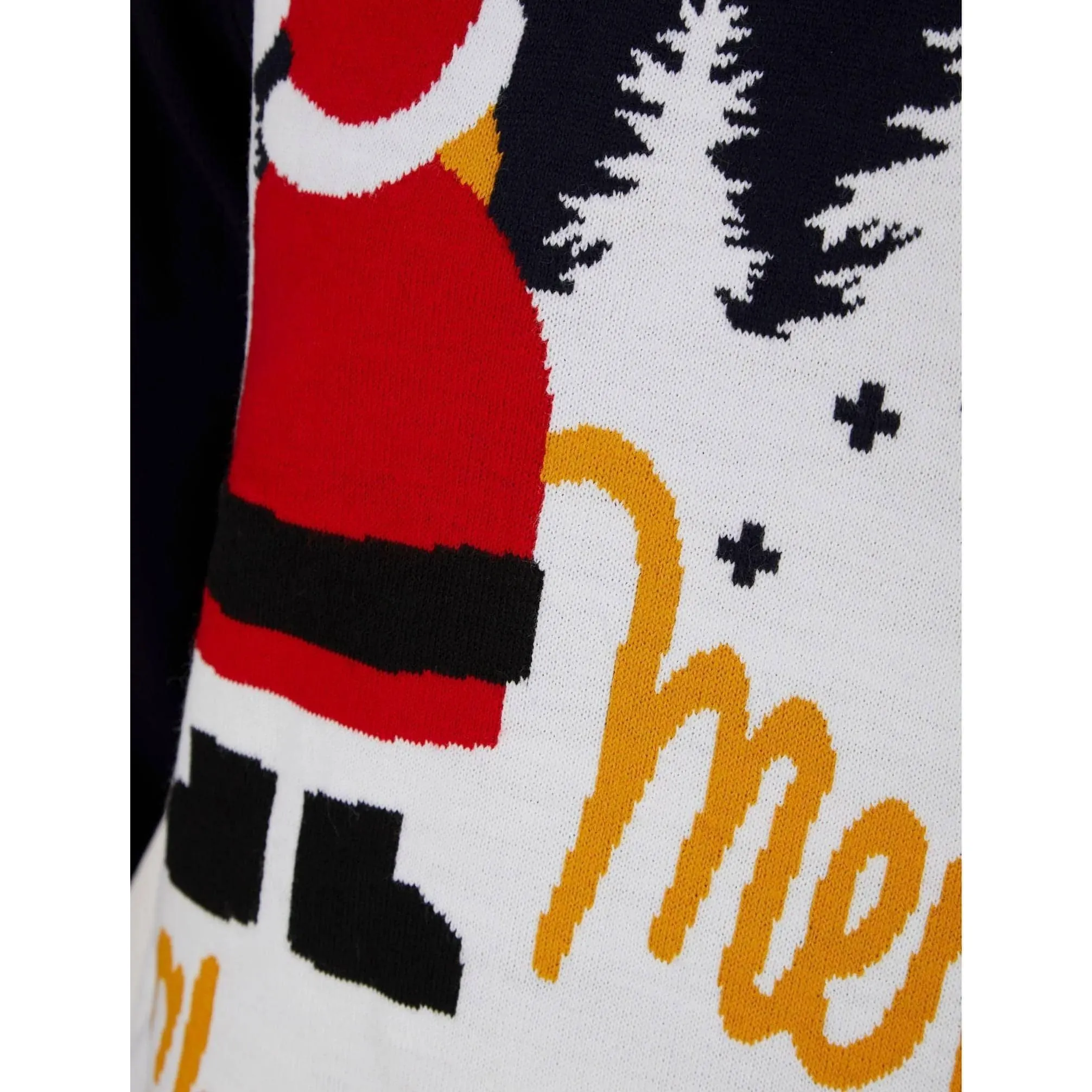 Christmas Snow 2 Motif Mens Christmas Jumper - Navy