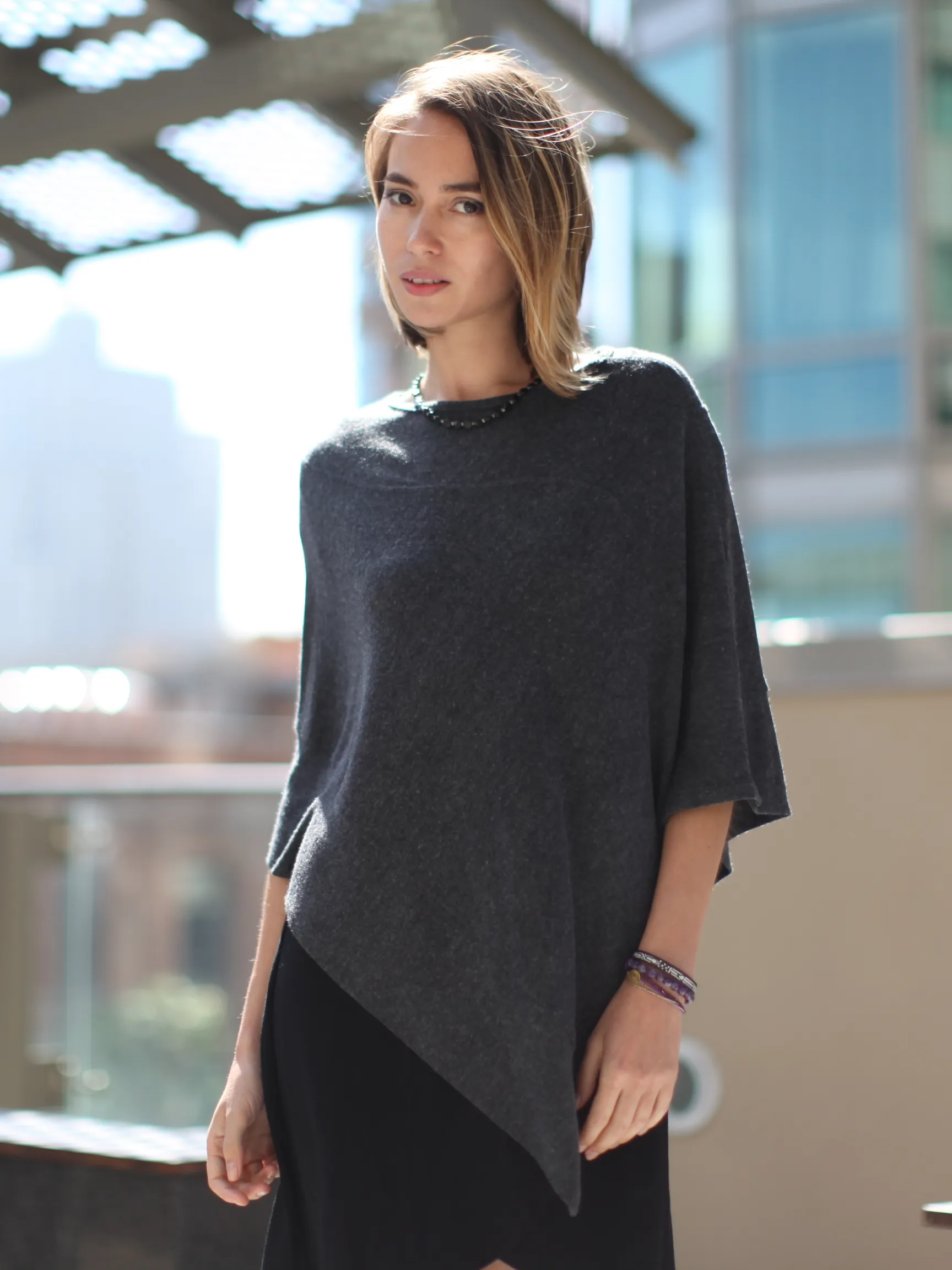 Classic Poncho Sweater Wrap in Regular Length