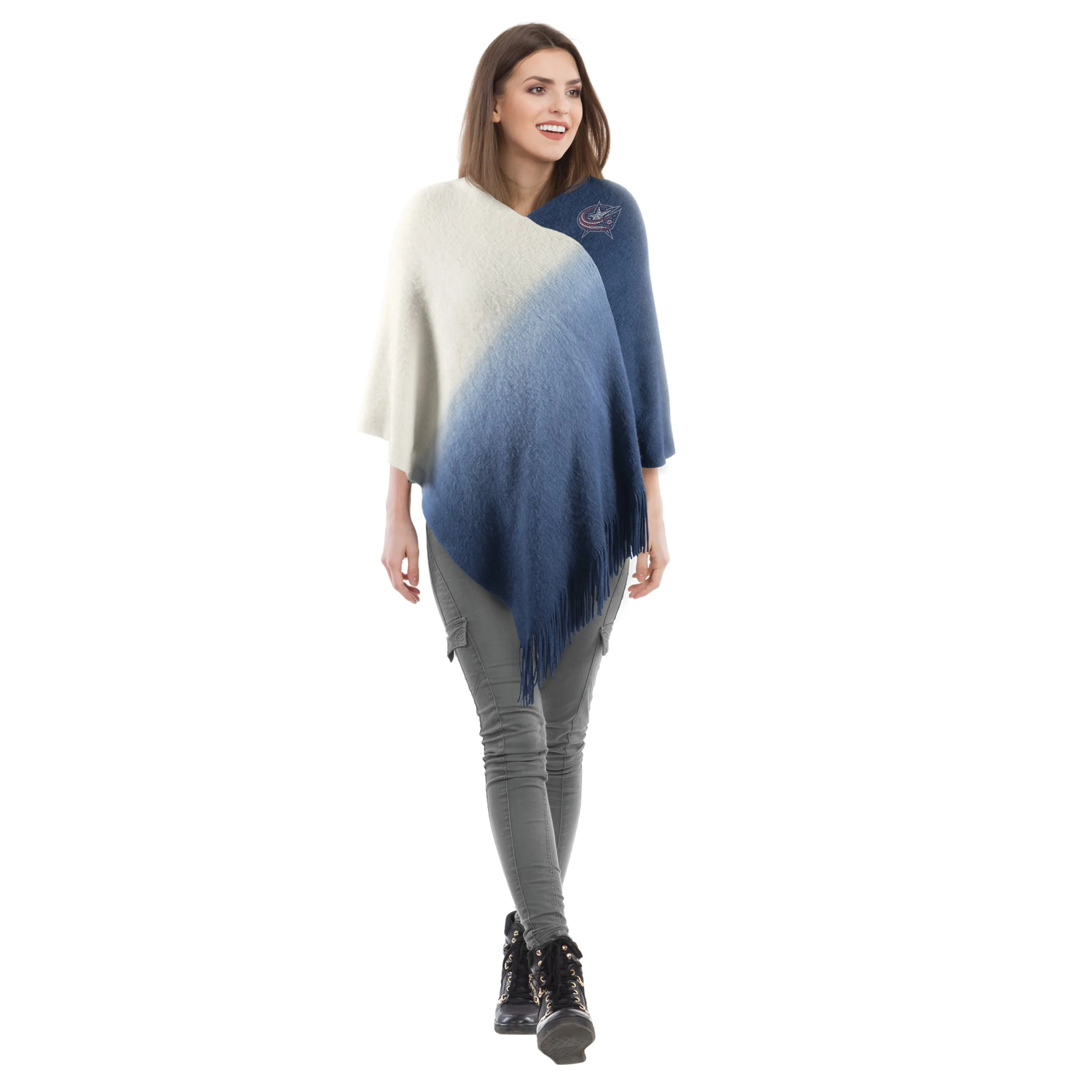 Columbus Blue Jackets Dip Dye Poncho