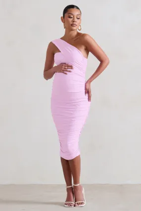 Contour | Lilac Maternity One Shoulder Bodycon Midi Dress