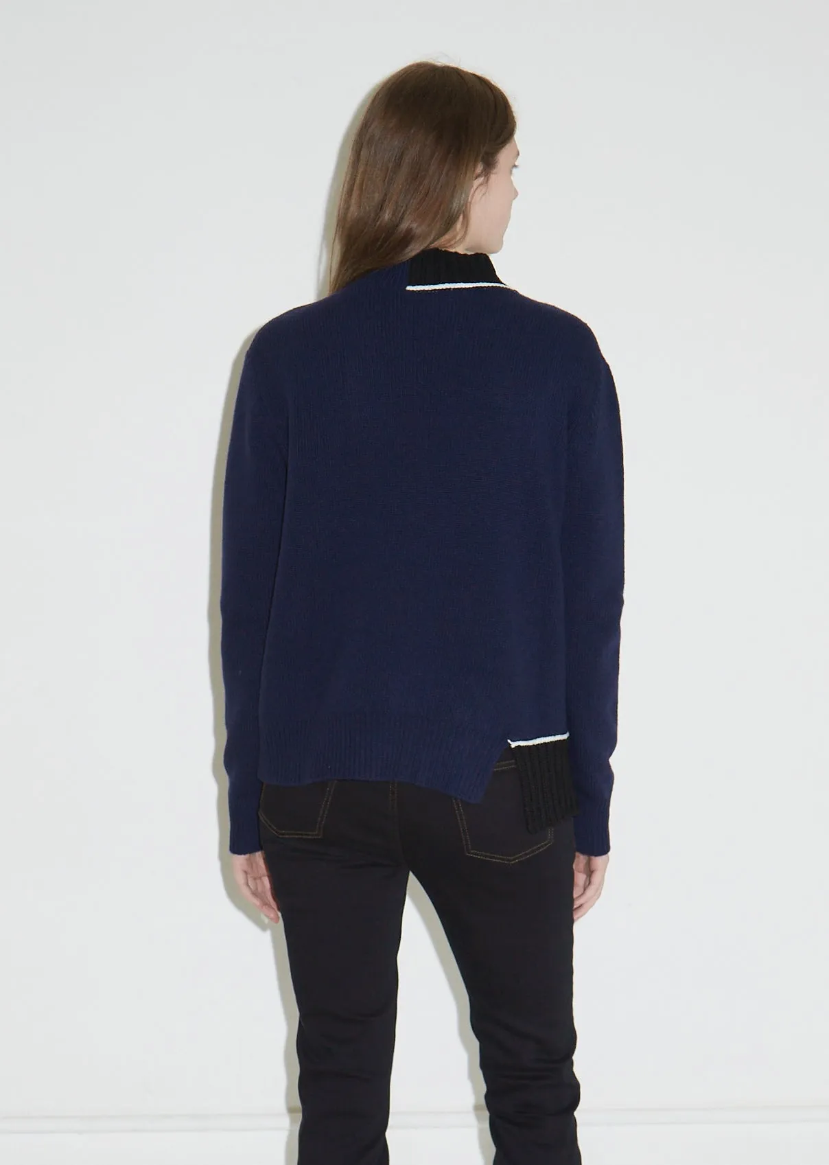 Contrast Turtleneck Sweater