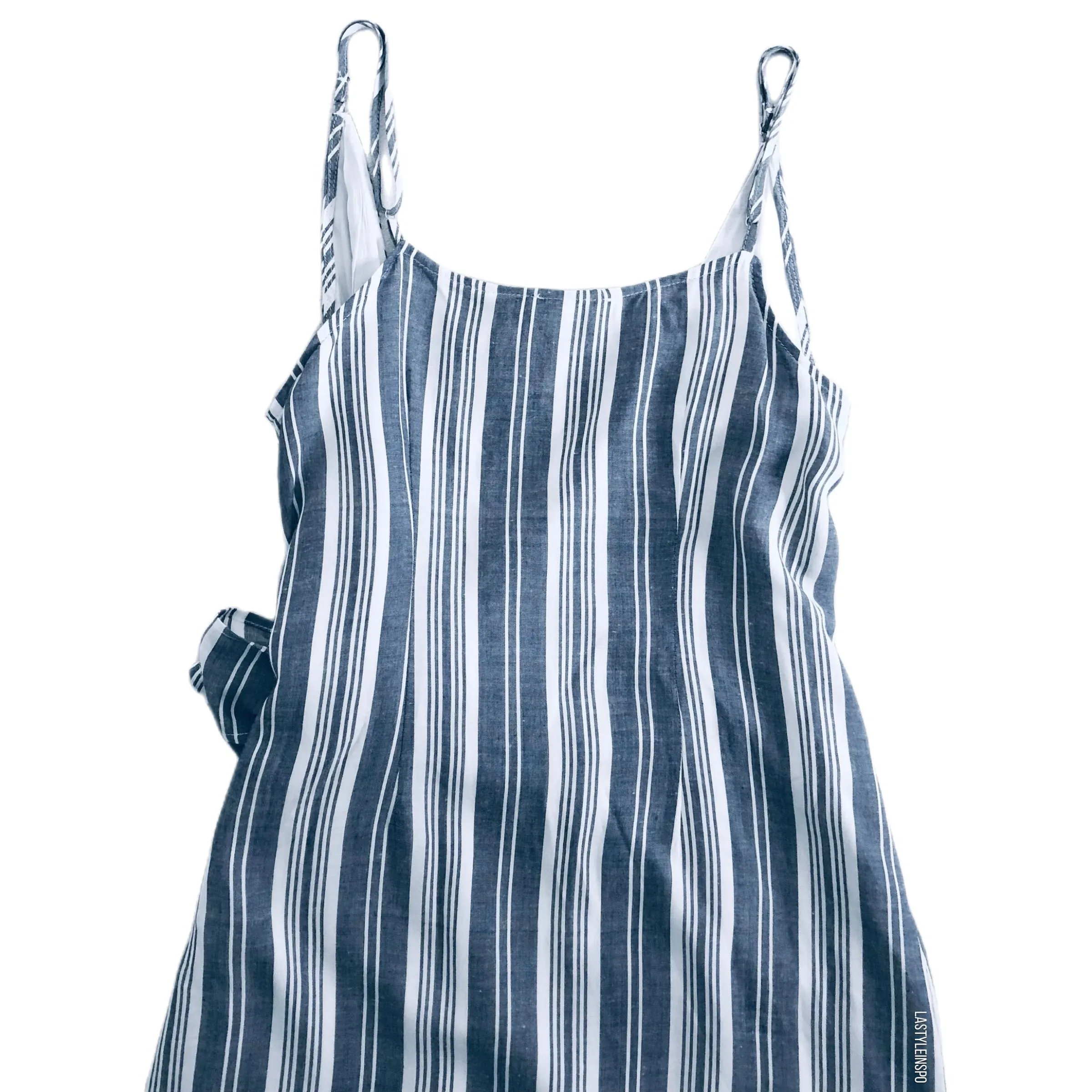 Cotton Candy Wrap Summer dress boho blue white striped Size Large