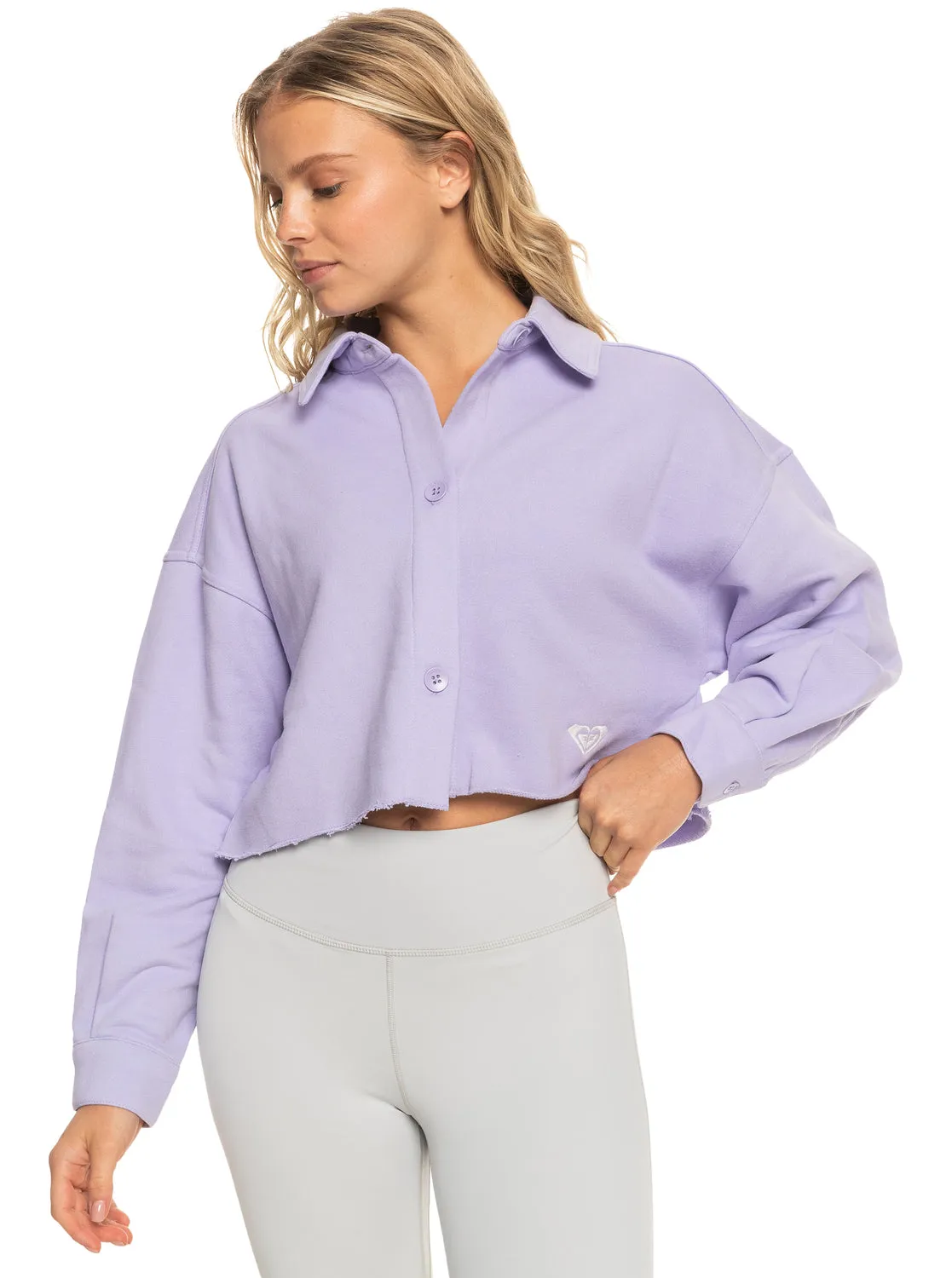 Cropped Shacket - Lavender