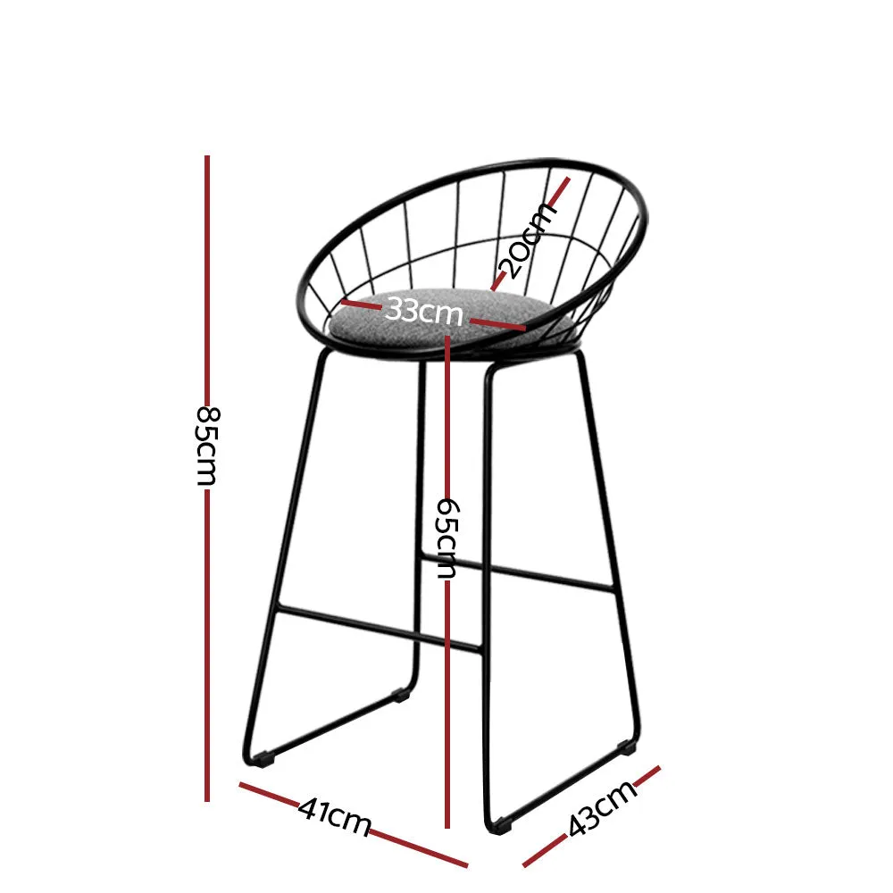 Deluxe Padded Bar Stools with Steel Frame, Set of 4 - Artiss