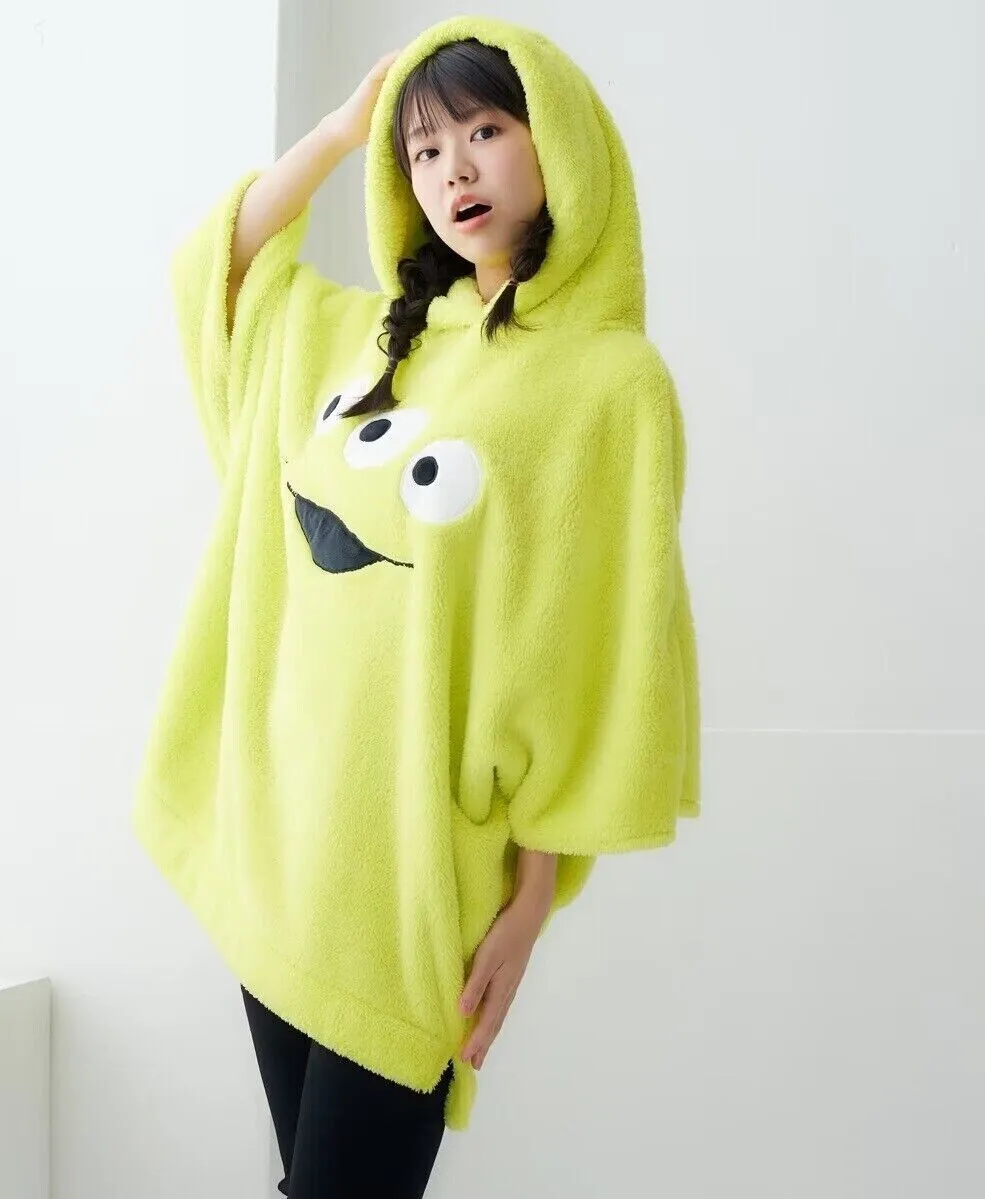 Disney Pixar Toy Story Alien Little Green Men Boa Fluffy Hoodie Poncho Women