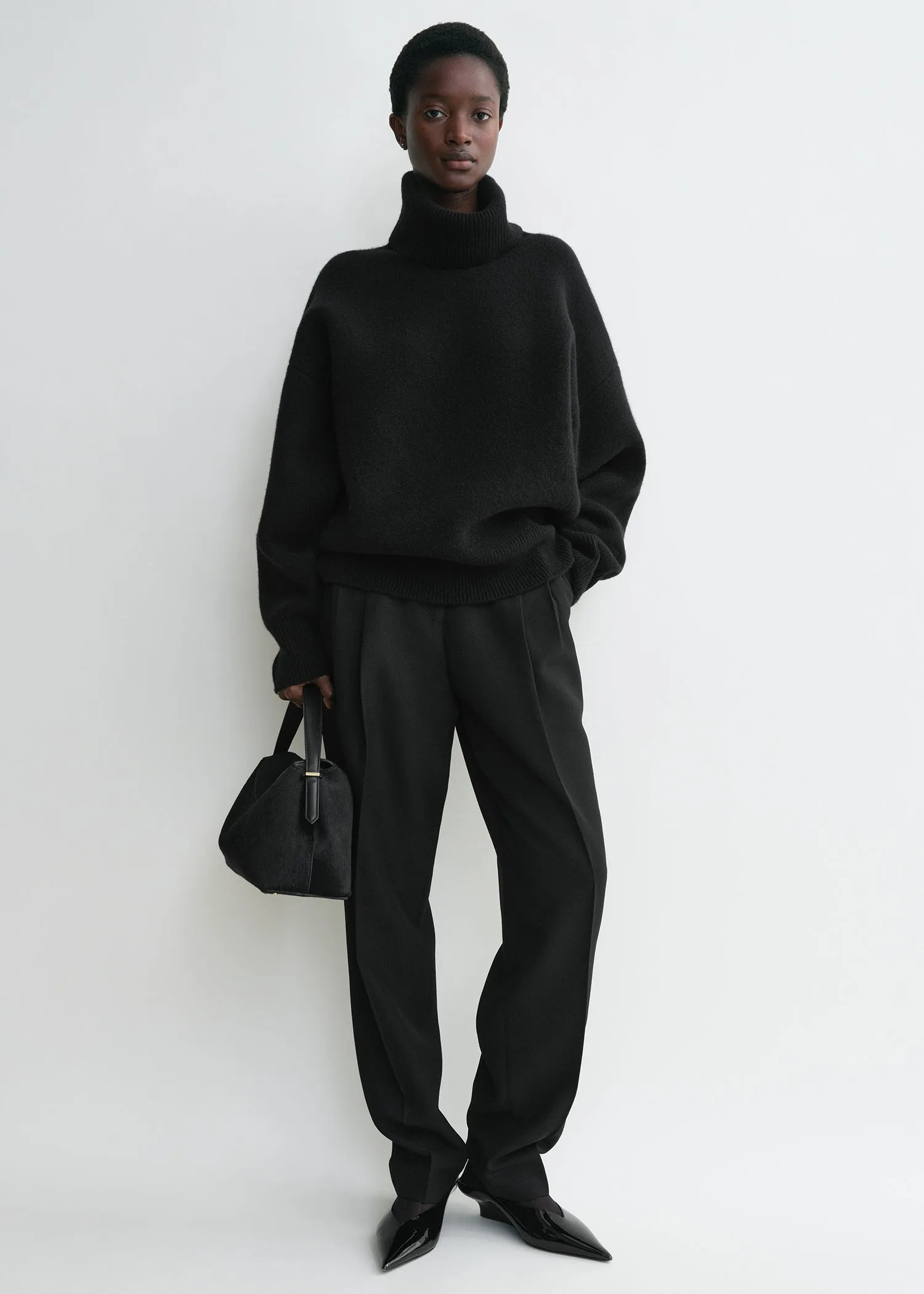 Double-knit turtleneck black