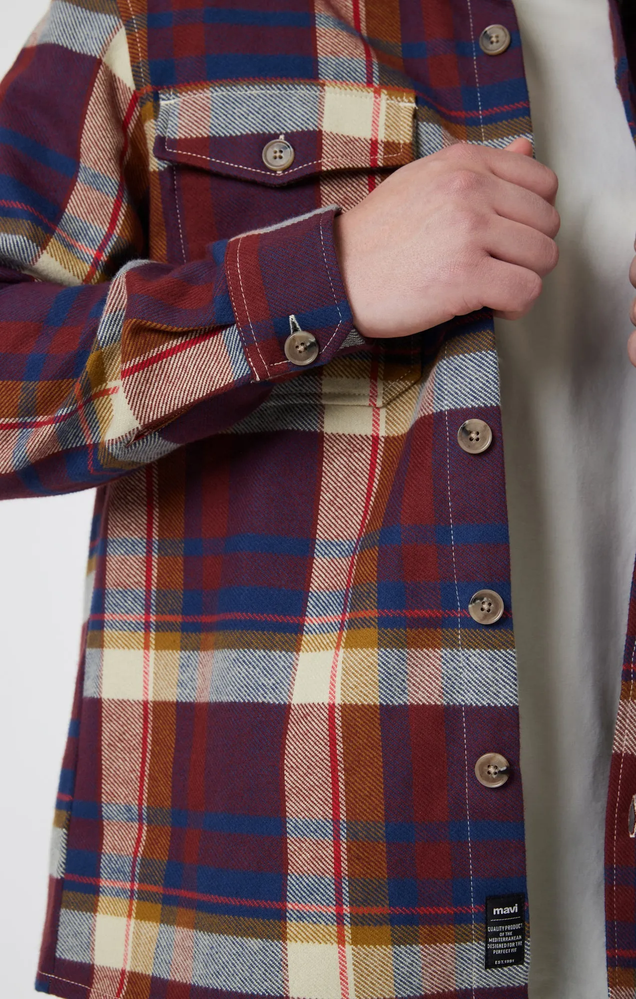 DOUBLE POCKET CHECK SHIRT IN PAPRIKA CHECK