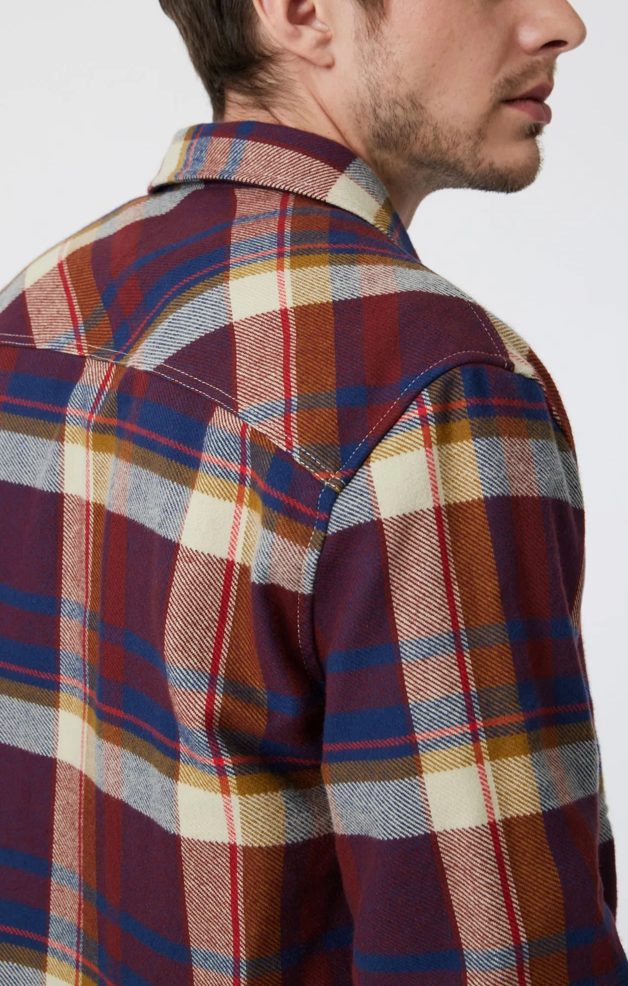 DOUBLE POCKET CHECK SHIRT IN PAPRIKA CHECK