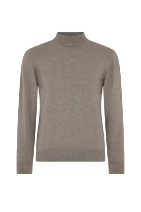 Dove Grey Cashmere High Neck Jumper