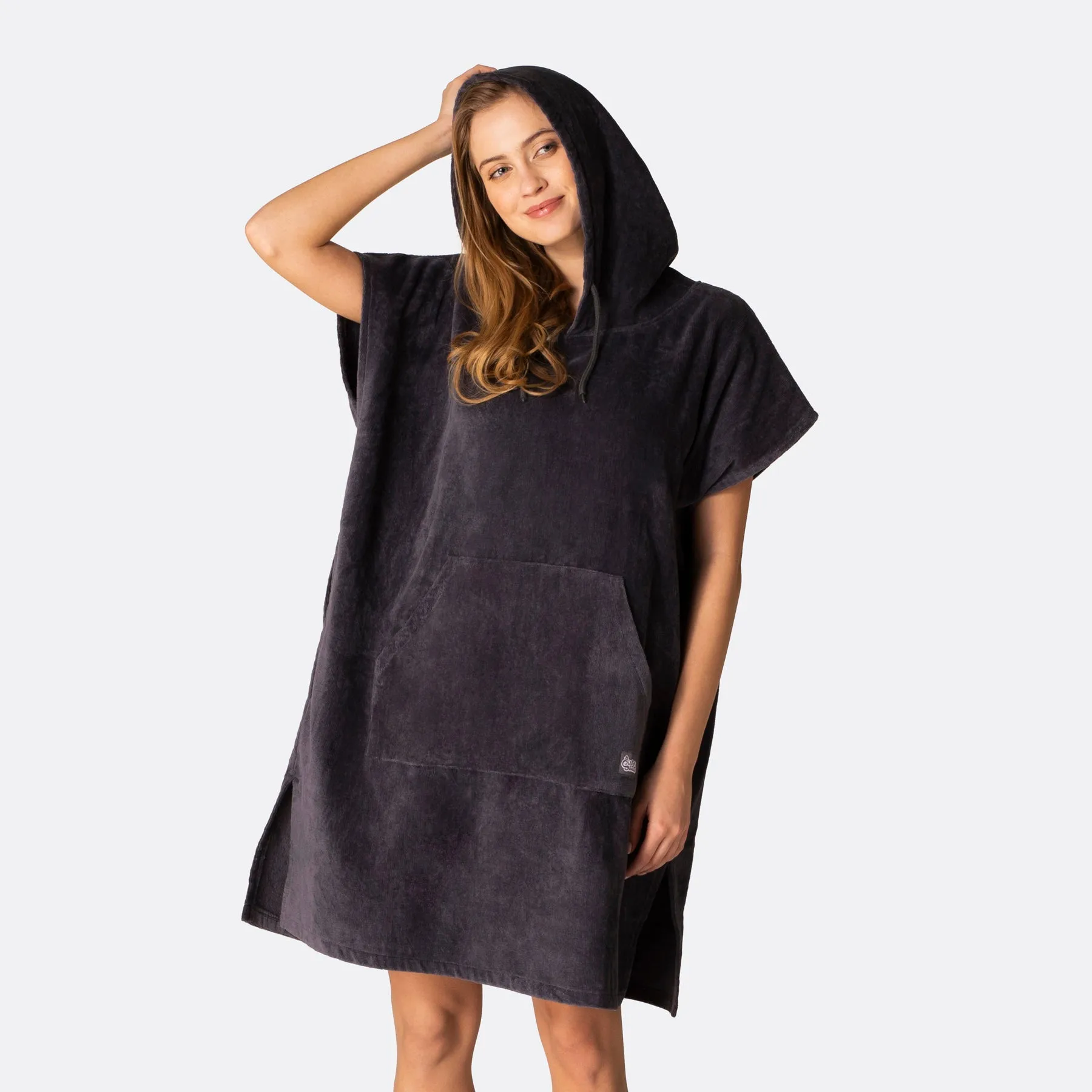 Dunkelgrauer Badeponcho