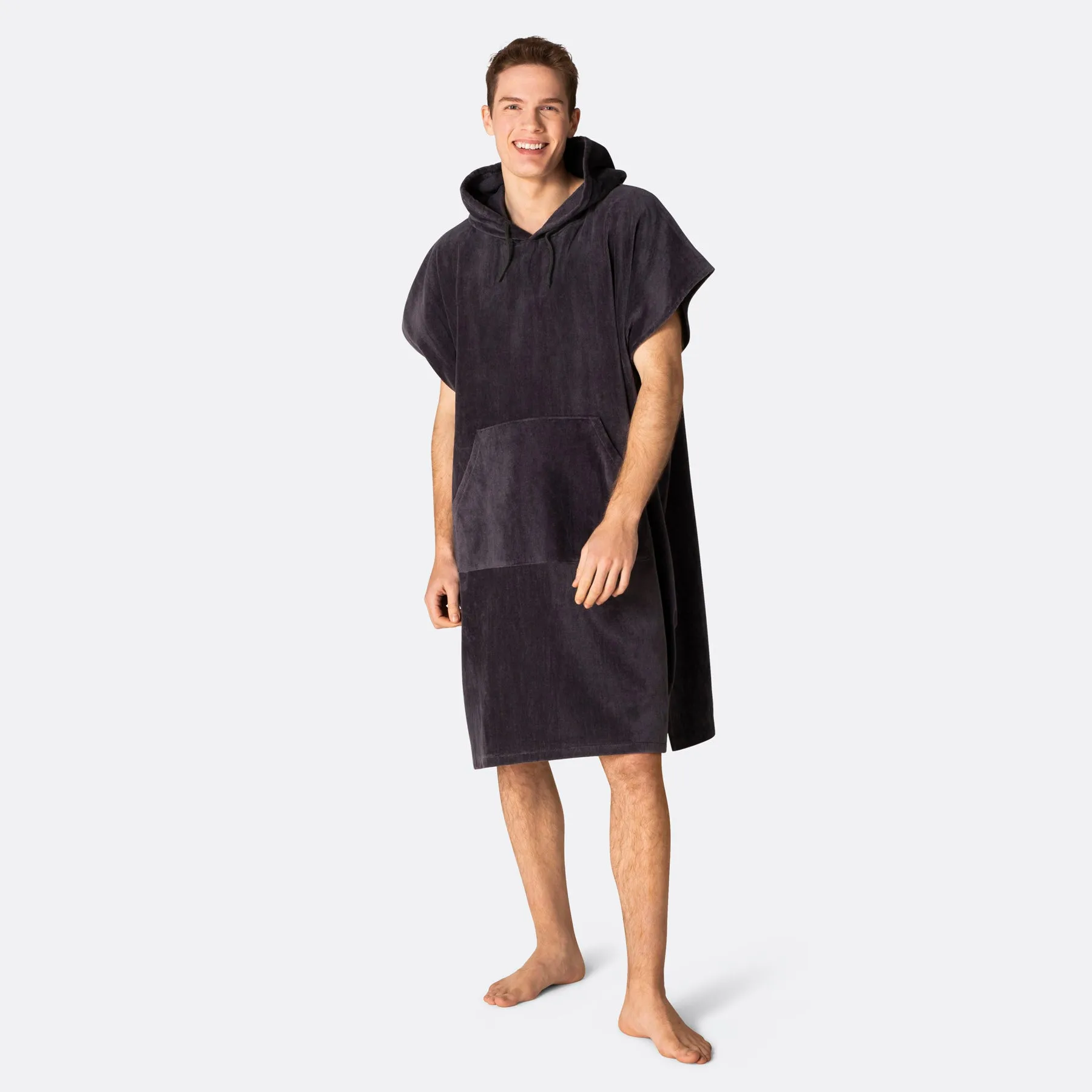 Dunkelgrauer Badeponcho