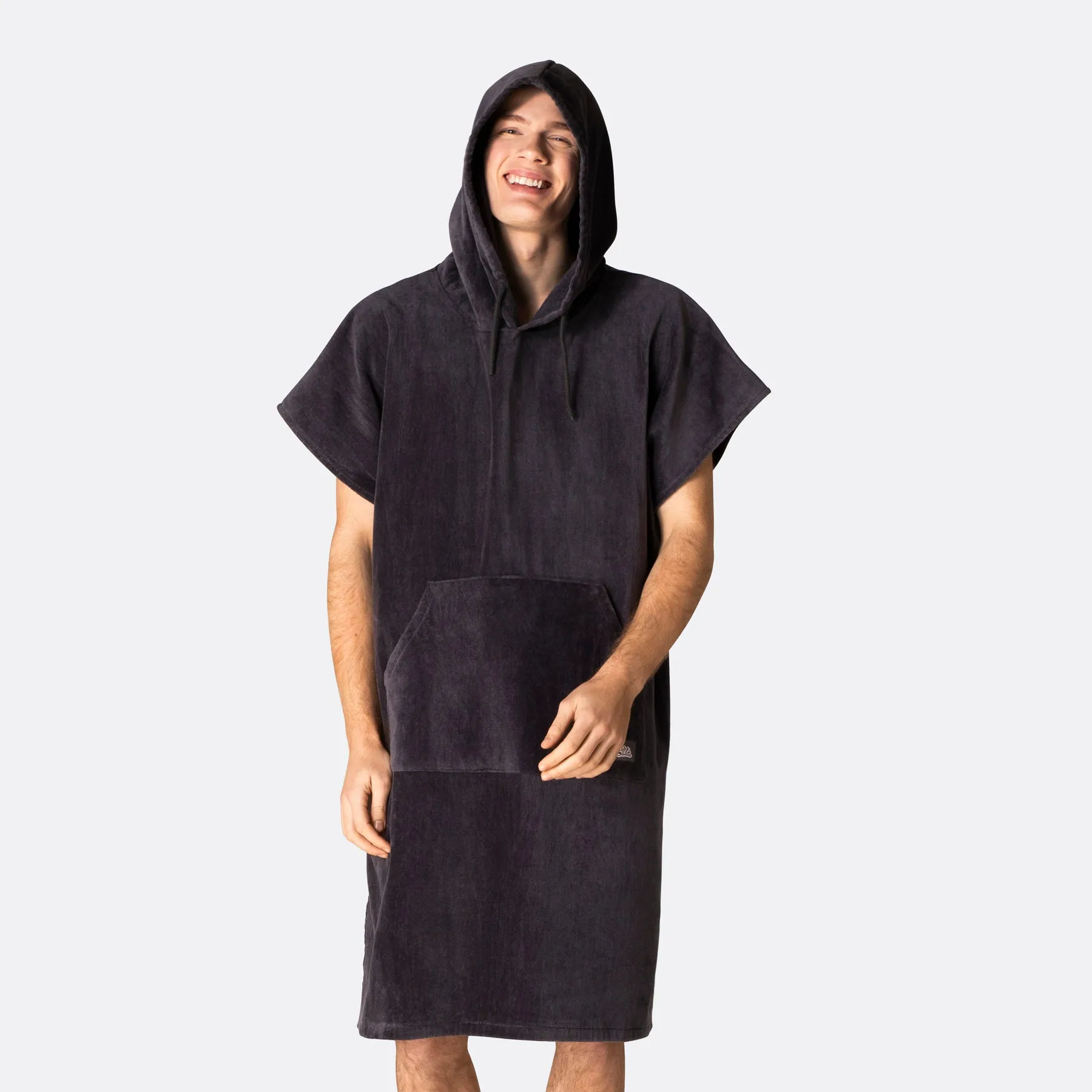 Dunkelgrauer Badeponcho