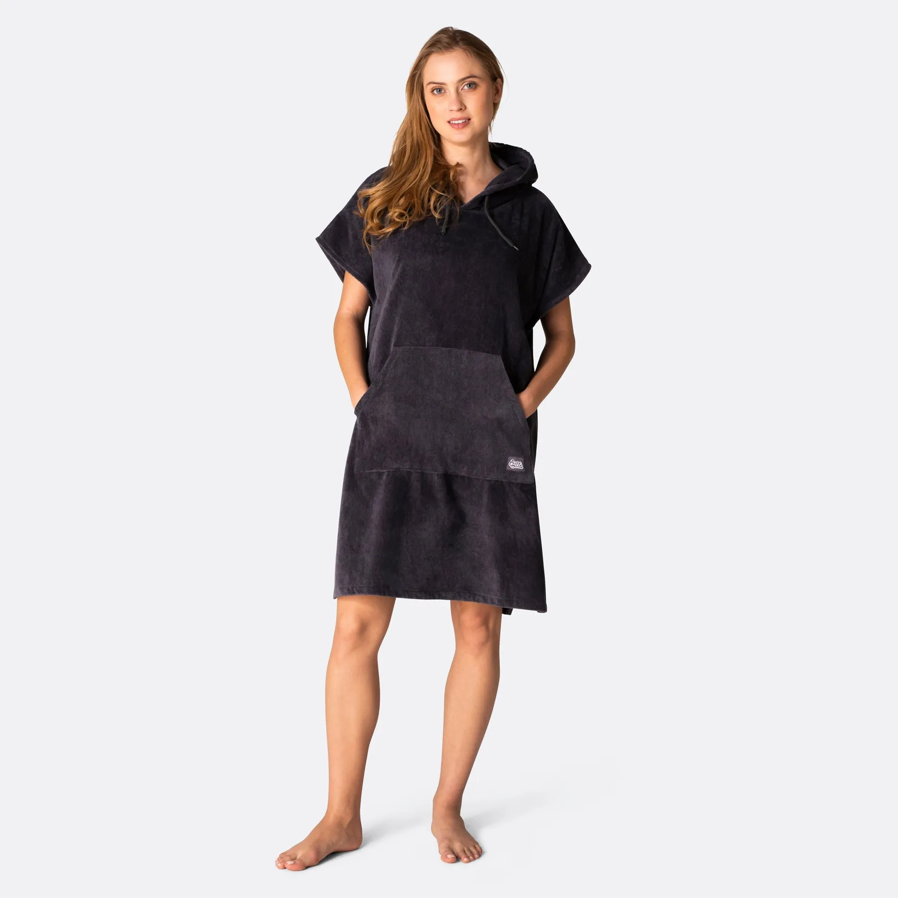 Dunkelgrauer Badeponcho