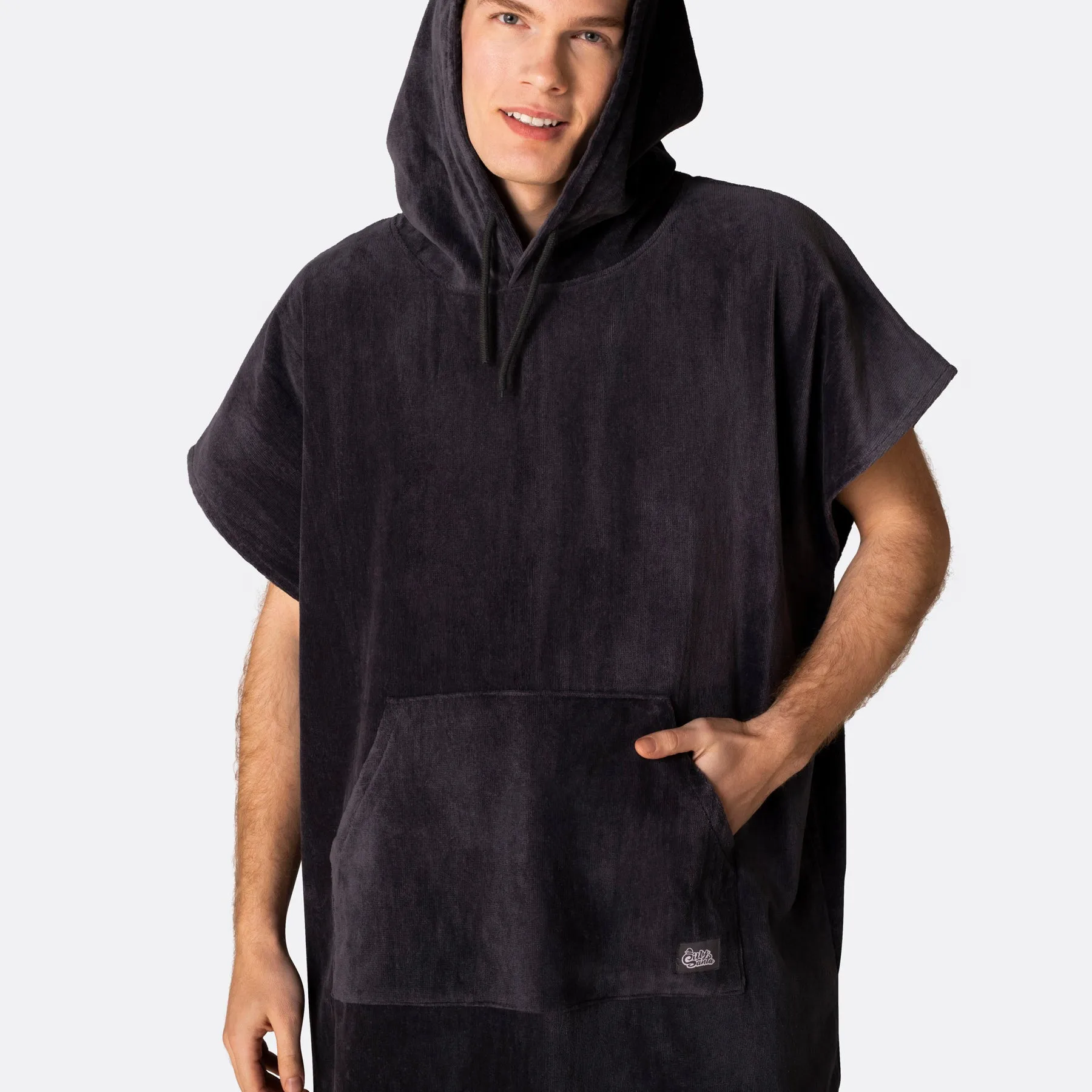 Dunkelgrauer Badeponcho