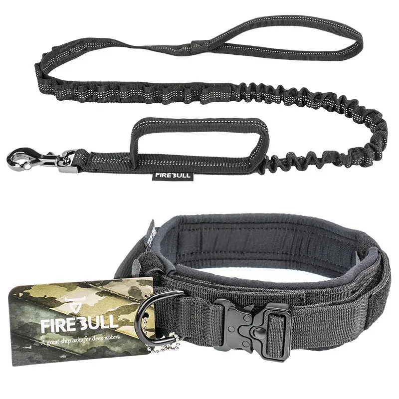 Durable Tactical Dog Collar Adjustable Nylon Dog Collar Leash For Medium Large Dog