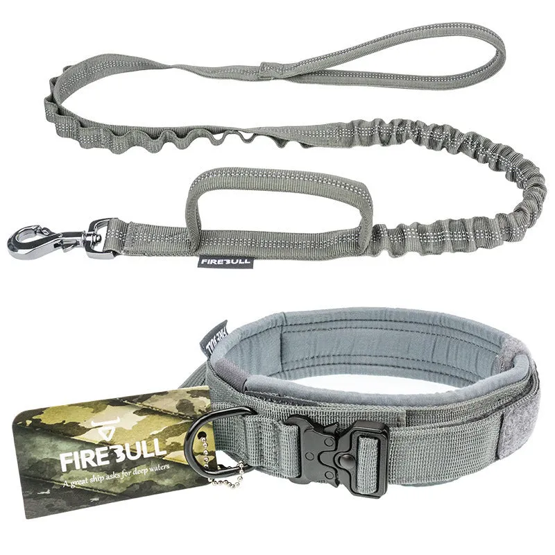 Durable Tactical Dog Collar Adjustable Nylon Dog Collar Leash For Medium Large Dog